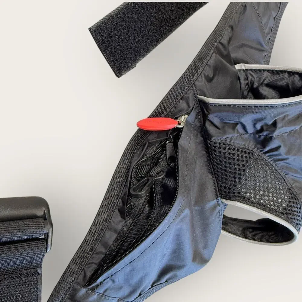 Fuel Belt Bottle Hydration Holder Zip Pouch Waist Belt Sports Stretchy Black OS